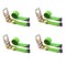 Tie 4 Safe Heavy Duty 4" x 30' Ratchet Tie Down Strap Flat Hook for Farm Trailer Truck Green, 4PK RT21R-1530-M12N-GR-4 - alternate 1
